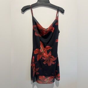 SHEIN Black and Red Floral Camisole